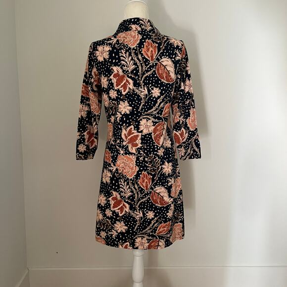 Spartina Nora Half-Zip Dress Lighthouse Starry Floral Slate Medium - Picture 5 of 7